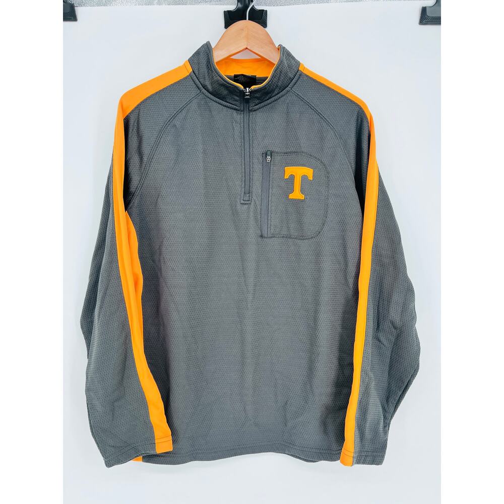 Colosseum Tennessee Volunteers Mens Large Gray Orange Quarter Zip Pullover Top
